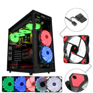 Coolmoon 12V 120mm 3Pin / 4Pin LEDライト冷却ファンコンピュータPC冷却ファン