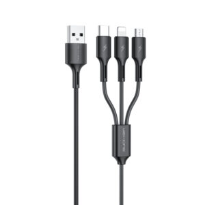 WEKOME 3A 3-In-1 USB to Type-C / Micro USB / Apple Port Cable Fast Charging Data Transmission Cord Line長さ1.2m（長さ）Samsung Galaxy Note 20 For iPad…