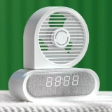 Happy LifeHL009ポータブルデスクトップファンワイヤレス互換充電時間ディスプレイホームオフィス向け低ノイズ