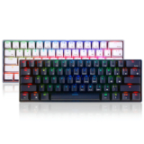Royal Kludge RK61 61 Keys Mechanical Gaming Keyboard bluetooth Wired Dual Mode RGB Keyboard – White Brown Switch